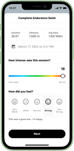 Training feedback - app